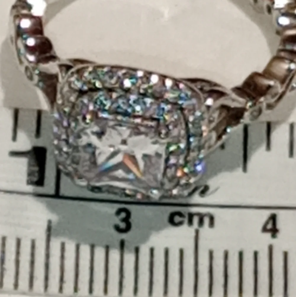 Sterling Silver Engagement And Wedding Band Ring Set/NWOT/Cocktail Ring & Band - Picture 3 of 16